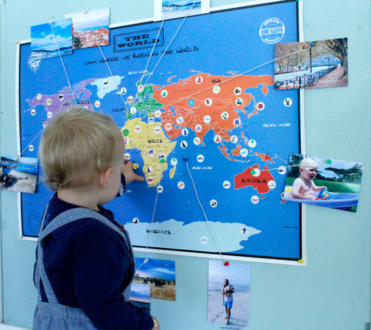 World Map with Emoji Stickers