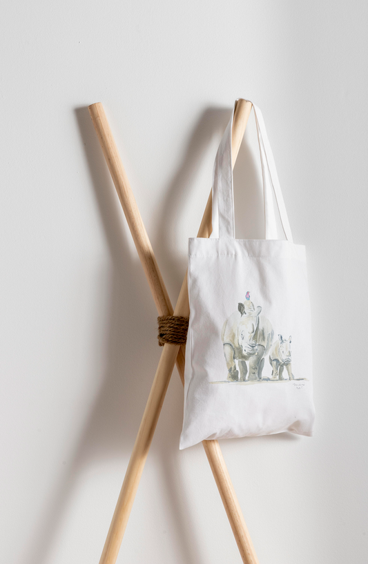 Tallchin Rhino & Baby Tote Bag