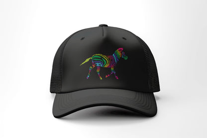 Rainbow Zebra Trucker Cap