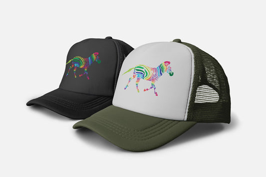 Rainbow Zebra Trucker Cap